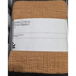 Sembla‎ Crinkle Cotton Throw Blanket 60x72 Desert Rose